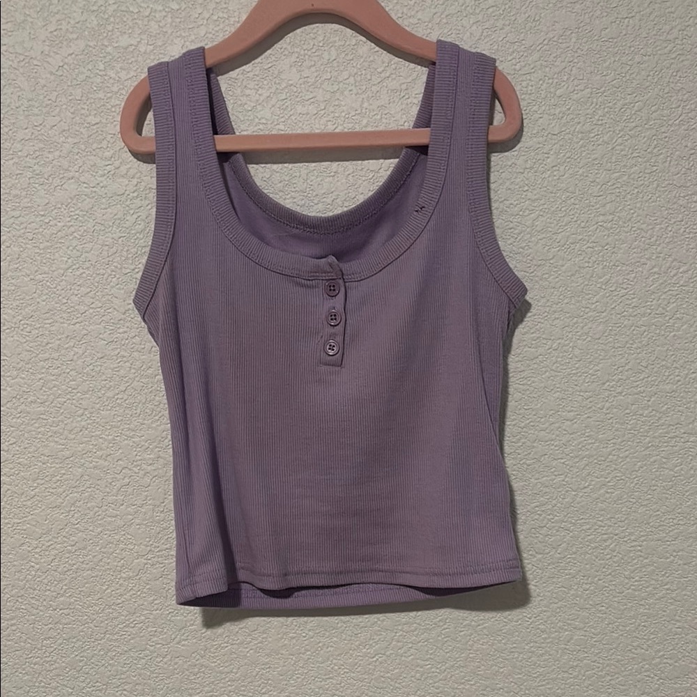 Lavender Sleeveless Ribbed Top